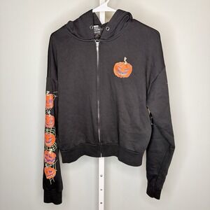 Boys Social Collision Black Glow In The Dark Halloween Sweatshirt Medium